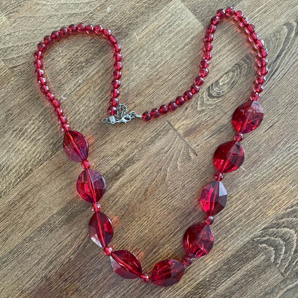 Beautiful red long necklace